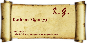 Kudron György névjegykártya