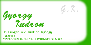 gyorgy kudron business card