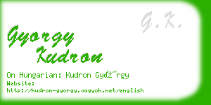 gyorgy kudron business card